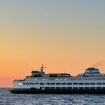 Ferry at Sunset